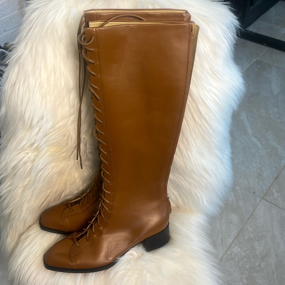 NEW Ayede Pattie knee high  lace up women’s brown boots NWT size 36 Eu
or 5.5 US